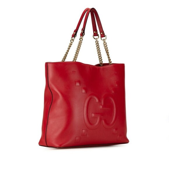 GUCCI Red Leather Shoulder Bag - Picture 2 of 10